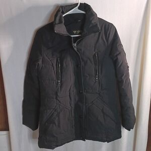 GUESS Los Angeles Puffer Coat Size S Black Jacket